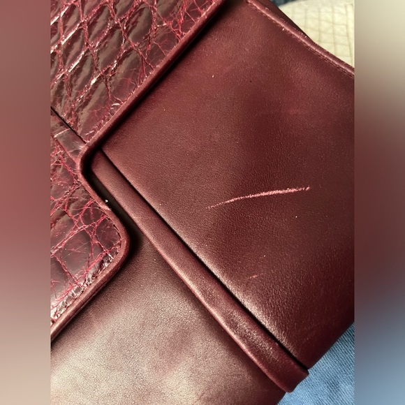 SILVANO BIAGINI Burgundy Flat Crossbody Leather Bag - Picture 2 of 16